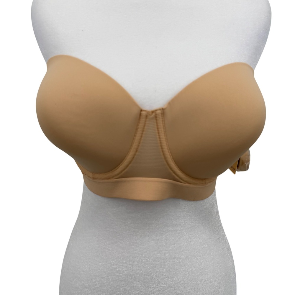 LIVELY Convertible Strapless Bra Women 34DDD Toasted Almond NEW Mesh Detail